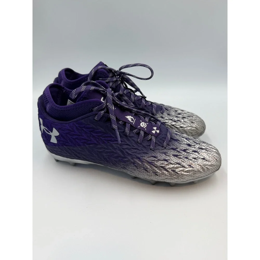 Under Armour Spotlight Clone MC Football Cleats Men's Purple Silver Sz 9